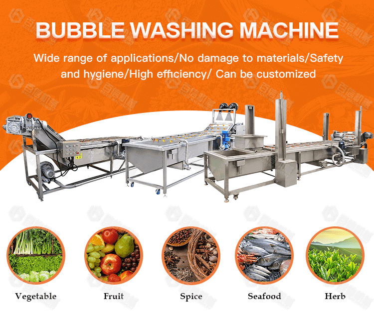 Fruit Vegetable Bubble Washing Machine with Wide Application